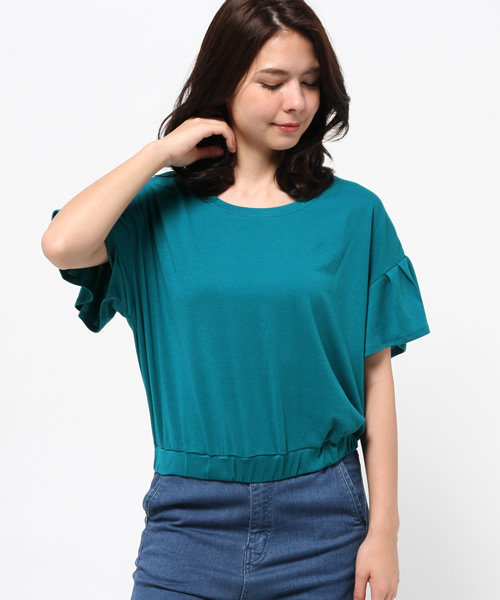 OUTLET(アウトレット)の「【mystic】ボリュームティー(Tシャツ/カットソー・レディース・オフホワイト/グレー/エメラルド/ブラック・FREE)」の1枚目の写真