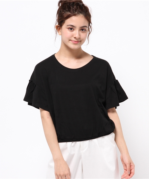 OUTLET(アウトレット)の「【mystic】ボリュームティー(Tシャツ/カットソー・レディース・オフホワイト/グレー/エメラルド/ブラック・FREE)」の3枚目の写真