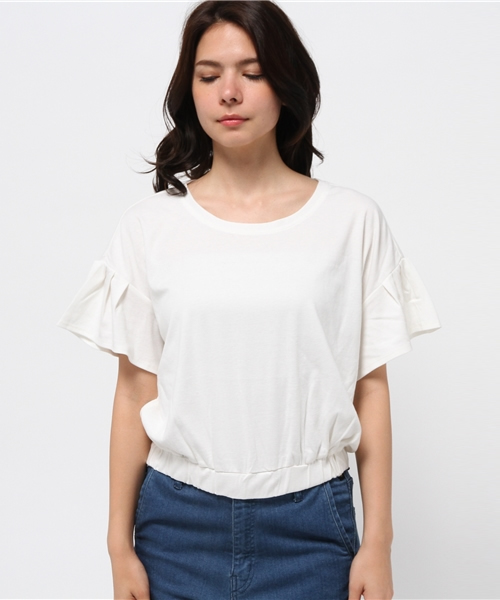 OUTLET(アウトレット)の「【mystic】ボリュームティー(Tシャツ/カットソー・レディース・オフホワイト/グレー/エメラルド/ブラック・FREE)」の6枚目の写真