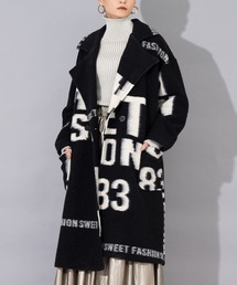 Settimissimo | ITALYレタープリント 圧縮ウール コート(チェスターコート)