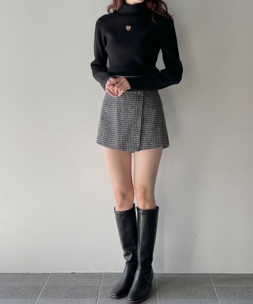 NOMAE(ノーマエ)の「ハートブローチタートルニット(ニット/セーター・レディース・ホワイト/ブラック/ピンク/ホワイト×ブラック・FREE)」の21枚目の写真