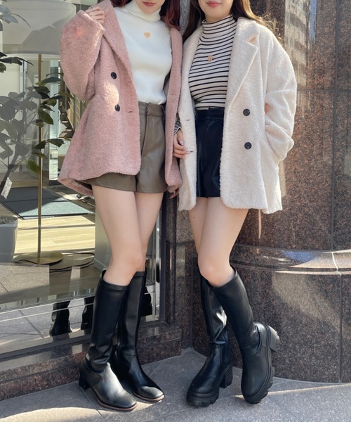 NOMAE(ノーマエ)の「ハートブローチタートルニット(ニット/セーター・レディース・ホワイト/ブラック/ピンク/ホワイト×ブラック・FREE)」の18枚目の写真