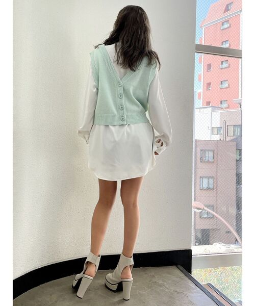 GYDA（ジェイダ）の「2WAY LOOSEニットVESTトップス（ベスト・レディース・アイボリー/ミント・FREE）」の9枚目の写真