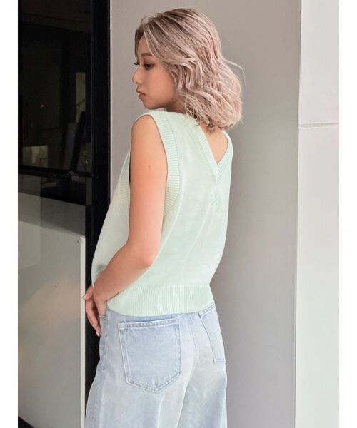 GYDA（ジェイダ）の「2WAY LOOSEニットVESTトップス（ベスト・レディース・アイボリー/ミント・FREE）」の12枚目の写真
