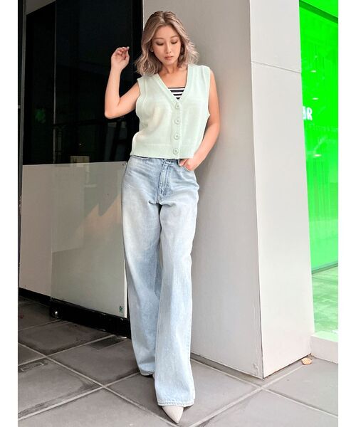 GYDA（ジェイダ）の「2WAY LOOSEニットVESTトップス（ベスト・レディース・アイボリー/ミント・FREE）」の13枚目の写真