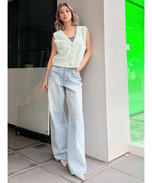 GYDA（ジェイダ）の「2WAY LOOSEニットVESTトップス（ベスト・レディース・アイボリー/ミント・FREE）」の14枚目の写真