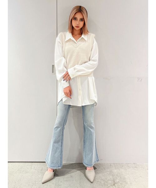 GYDA（ジェイダ）の「2WAY LOOSEニットVESTトップス（ベスト・レディース・アイボリー/ミント・FREE）」の19枚目の写真