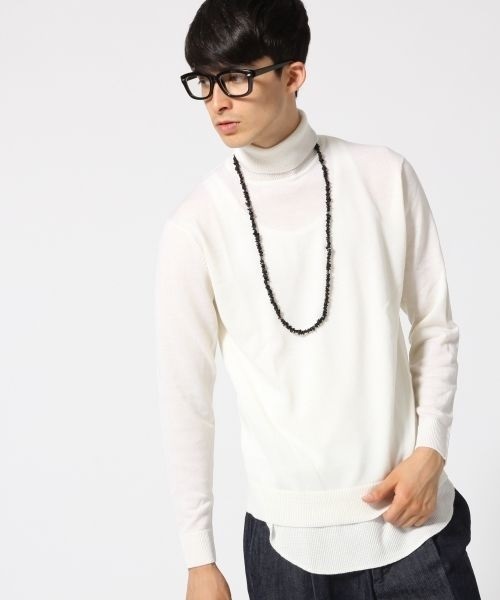 RAGEBLUE（レイジブルー）の「＜お手入れ簡単！＞ウォッシャブルニットタートル/566803（ニット/セーター・メンズ・ネイビー/ホワイト/グレー・LARGE/MEDIUM）」の15枚目の写真