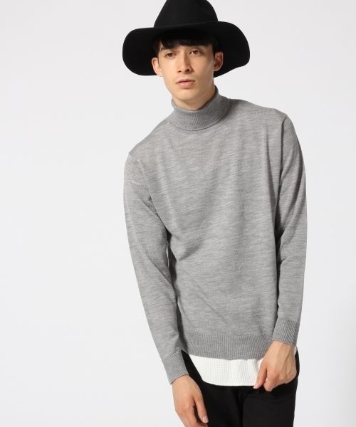 RAGEBLUE（レイジブルー）の「＜お手入れ簡単！＞ウォッシャブルニットタートル/566803（ニット/セーター・メンズ・ネイビー/ホワイト/グレー・LARGE/MEDIUM）」の13枚目の写真