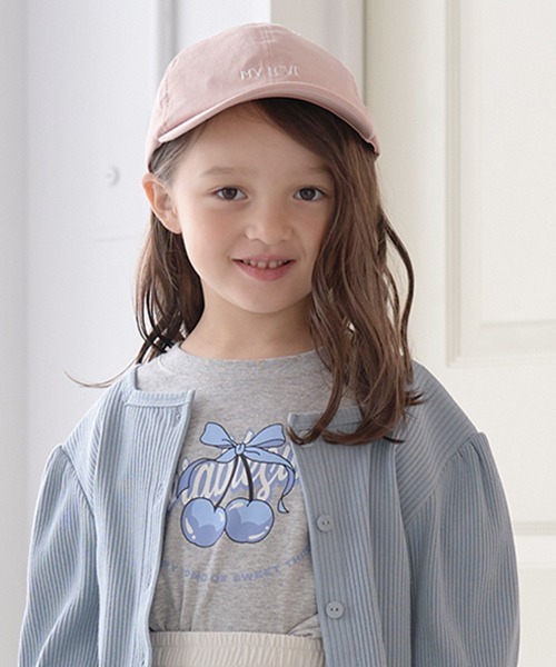 Lycee mine（リセマイン）の「アソートロゴ刺しゅうリボンキャップ（キャップ・キッズ・アイボリー/サックスブルー/ブラック/ベージュ/マスタード/ミント/ピンク・52cm/54cm）」の7枚目の写真