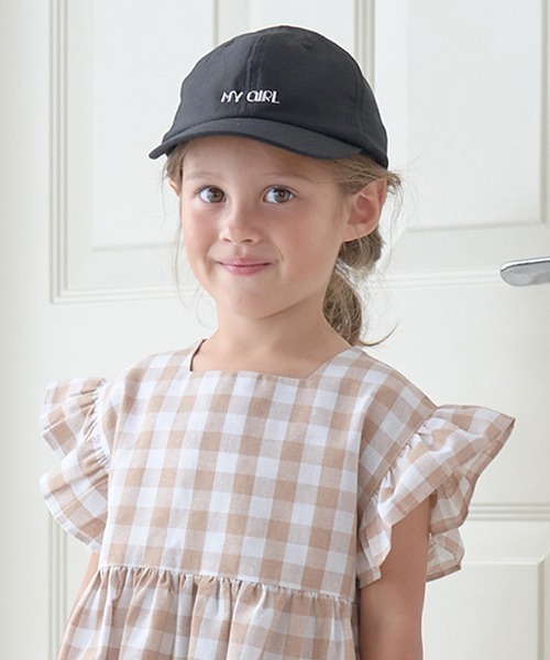 Lycee mine（リセマイン）の「アソートロゴ刺しゅうリボンキャップ（キャップ・キッズ・アイボリー/サックスブルー/ブラック/ベージュ/マスタード/ミント/ピンク・52cm/54cm）」の2枚目の写真