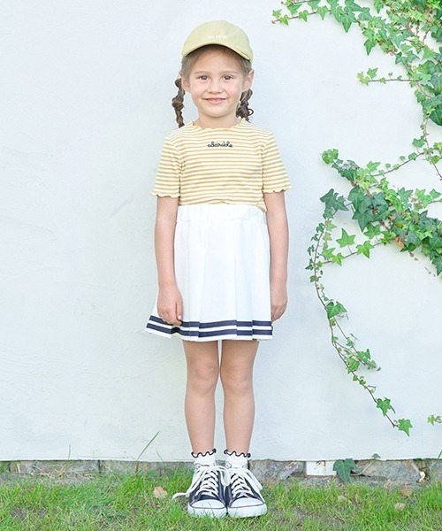 Lycee mine（リセマイン）の「アソートロゴ刺しゅうリボンキャップ（キャップ・キッズ・アイボリー/サックスブルー/ブラック/ベージュ/マスタード/ミント/ピンク・52cm/54cm）」の16枚目の写真