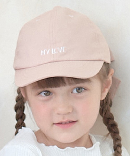 Lycee mine（リセマイン）の「アソートロゴ刺しゅうリボンキャップ（キャップ・キッズ・アイボリー/サックスブルー/ブラック/ベージュ/マスタード/ミント/ピンク・52cm/54cm）」の18枚目の写真