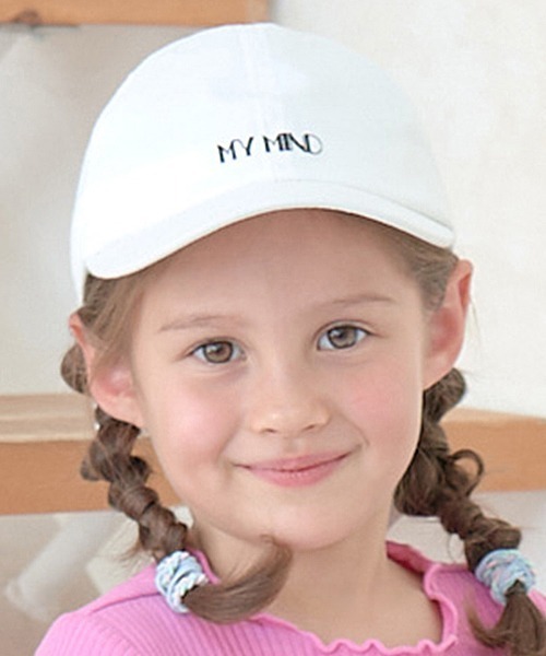 Lycee mine（リセマイン）の「アソートロゴ刺しゅうリボンキャップ（キャップ・キッズ・アイボリー/サックスブルー/ブラック/ベージュ/マスタード/ミント/ピンク・52cm/54cm）」の8枚目の写真