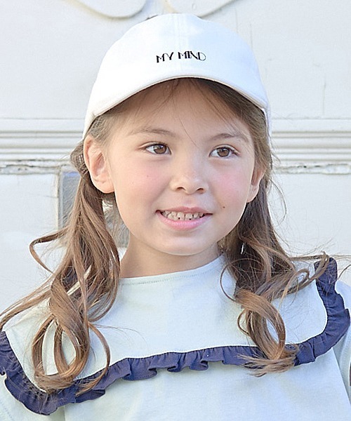 Lycee mine（リセマイン）の「アソートロゴ刺しゅうリボンキャップ（キャップ・キッズ・アイボリー/サックスブルー/ブラック/ベージュ/マスタード/ミント/ピンク・52cm/54cm）」の10枚目の写真