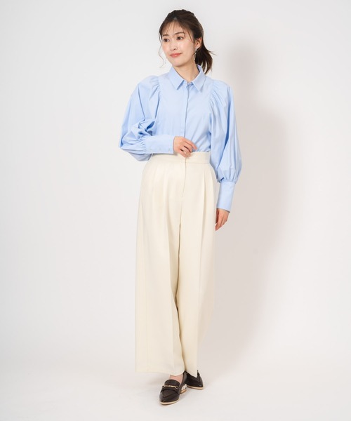 ノエラ Noela ボリュームギャザーブラウス （チャコールグレー）