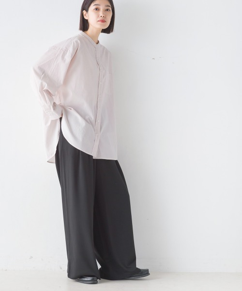 OMNES（オムネス）の「綾織ストレッチタックワイドパンツ（その他パンツ・レディース・ベージュ/ブラック・FREE）」の10枚目の写真