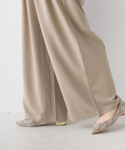 OMNES（オムネス）の「綾織ストレッチタックワイドパンツ（その他パンツ・レディース・ベージュ/ブラック・FREE）」の13枚目の写真