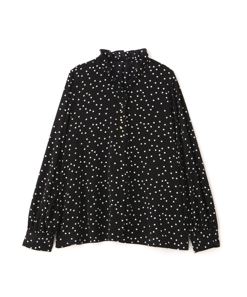 N.（N. Natural Beauty Basic）（エヌエヌナチュラルビューティーベーシック）の「◆Ｖネックフリルフロントボタンブラウス（シャツ/ブラウス・レディース・ドット/ブルー/オフホワイト・MEDIUM）」の19枚目の写真