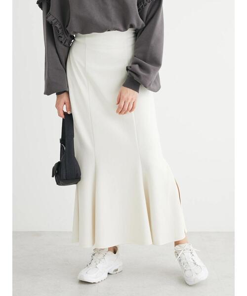 Green　Parks（グリーンパークス）の「ストレッチマーメイドスカート（スカート・レディース・アイボリー/ダークネイビー/イエロー・FREE）」の4枚目の写真