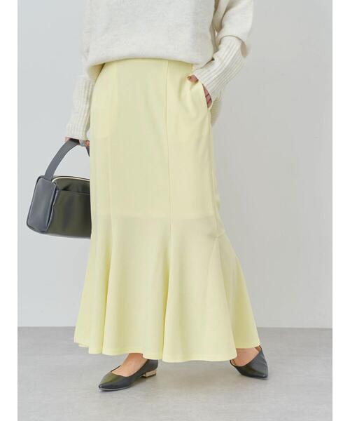 Green　Parks（グリーンパークス）の「ストレッチマーメイドスカート（スカート・レディース・アイボリー/ダークネイビー/イエロー・FREE）」の6枚目の写真