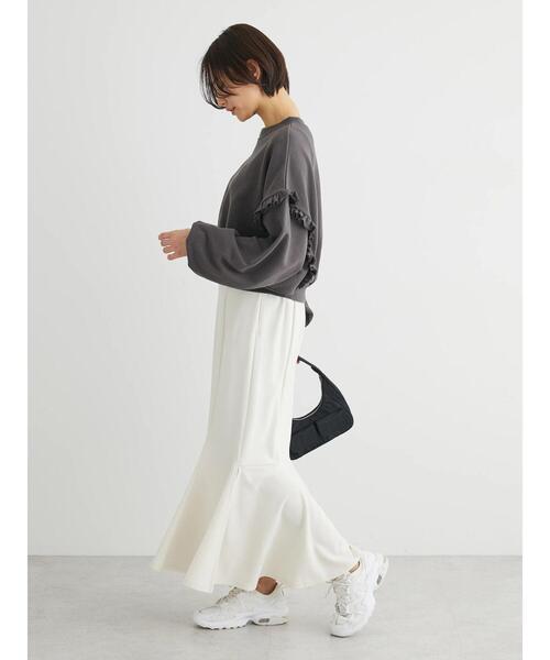 Green　Parks（グリーンパークス）の「ストレッチマーメイドスカート（スカート・レディース・アイボリー/ダークネイビー/イエロー・FREE）」の8枚目の写真