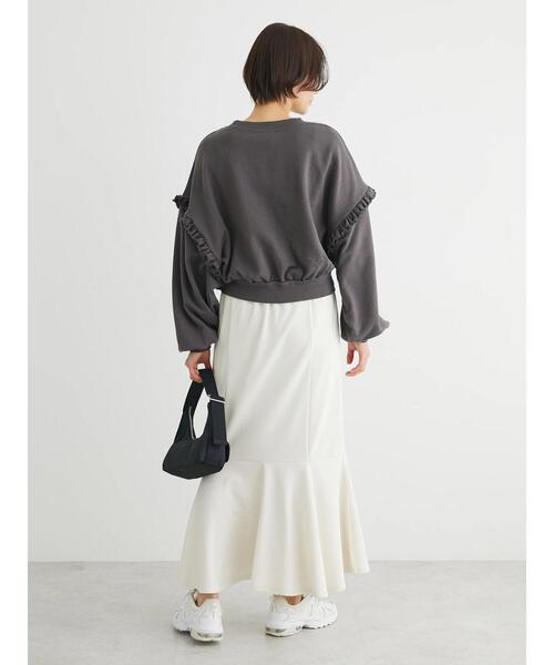 Green　Parks（グリーンパークス）の「ストレッチマーメイドスカート（スカート・レディース・アイボリー/ダークネイビー/イエロー・FREE）」の9枚目の写真