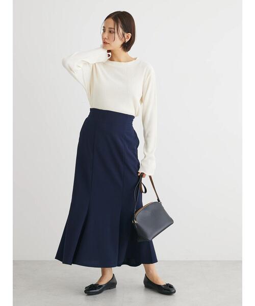 Green　Parks（グリーンパークス）の「ストレッチマーメイドスカート（スカート・レディース・アイボリー/ダークネイビー/イエロー・FREE）」の13枚目の写真