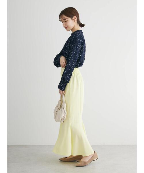 Green　Parks（グリーンパークス）の「ストレッチマーメイドスカート（スカート・レディース・アイボリー/ダークネイビー/イエロー・FREE）」の19枚目の写真