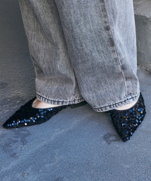 Auntie Rosa Holiday（アンティローザホリデー）の「ポインテッドスパンコールミュール（その他シューズ・レディース・シルバー/ブラック・39/37）」の9枚目の写真