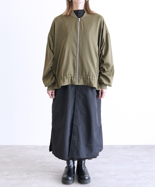 reca(レカ)の「後ろギャザーMA-1(MA-1・レディース・ブラック/ライトベージュ/キャメル/オリーブ・FREE)」の18枚目の写真