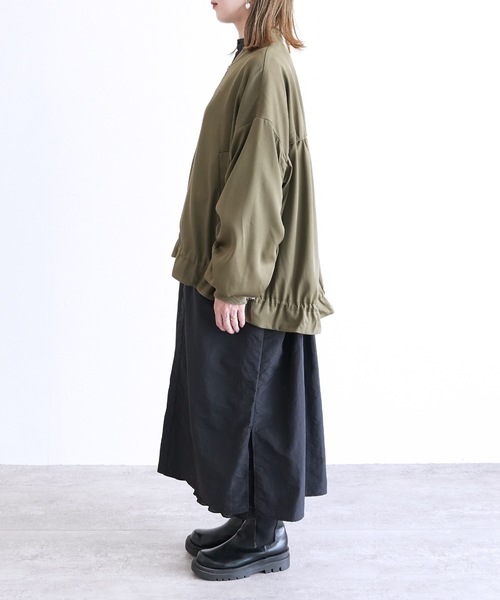 reca(レカ)の「後ろギャザーMA-1(MA-1・レディース・ブラック/ライトベージュ/キャメル/オリーブ・FREE)」の19枚目の写真