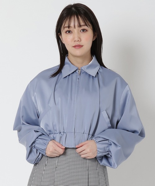 REDYAZEL(レディアゼル)の「ショートブルゾン(ブルゾン・レディース・オフホワイト/ピンク/サックスブルー・FREE)」の3枚目の写真