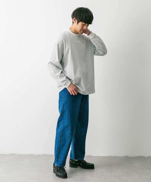 URBAN RESEARCH DOORS（アーバンリサーチドアーズ）の「ミジンボーダーロングスリーブTシャツ（Tシャツ/カットソー・メンズ・ブラック系その他/ホワイト系その他/グレー系その他・MEDIUM/LARGE）」の8枚目の写真