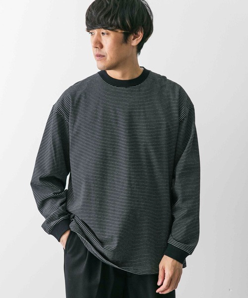 URBAN RESEARCH DOORS（アーバンリサーチドアーズ）の「ミジンボーダーロングスリーブTシャツ（Tシャツ/カットソー・メンズ・ブラック系その他/ホワイト系その他/グレー系その他・MEDIUM/LARGE）」の11枚目の写真