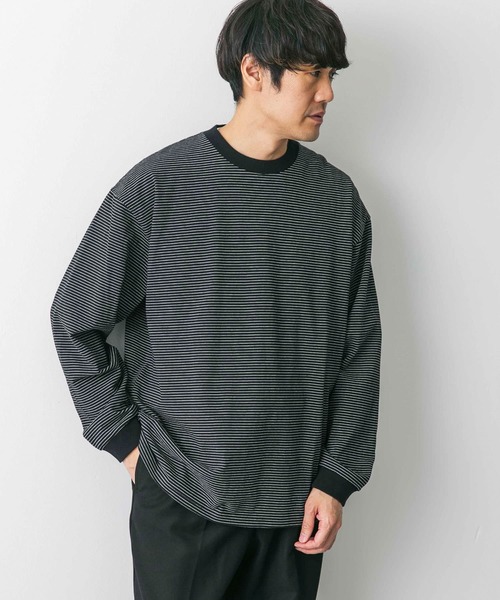 URBAN RESEARCH DOORS（アーバンリサーチドアーズ）の「ミジンボーダーロングスリーブTシャツ（Tシャツ/カットソー・メンズ・ブラック系その他/ホワイト系その他/グレー系その他・MEDIUM/LARGE）」の12枚目の写真