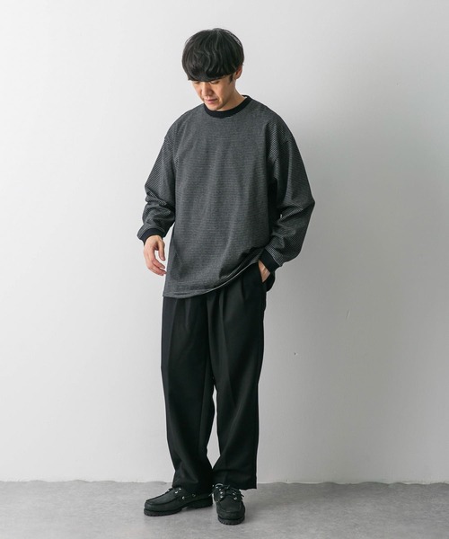 URBAN RESEARCH DOORS（アーバンリサーチドアーズ）の「ミジンボーダーロングスリーブTシャツ（Tシャツ/カットソー・メンズ・ブラック系その他/ホワイト系その他/グレー系その他・MEDIUM/LARGE）」の13枚目の写真