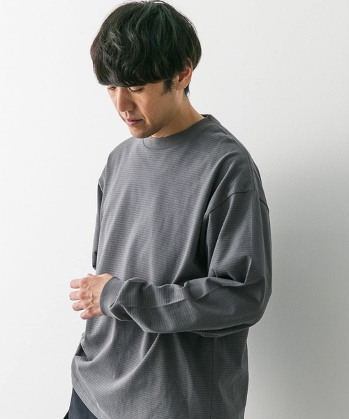 URBAN RESEARCH DOORS（アーバンリサーチドアーズ）の「ミジンボーダーロングスリーブTシャツ（Tシャツ/カットソー・メンズ・ブラック系その他/ホワイト系その他/グレー系その他・MEDIUM/LARGE）」の15枚目の写真