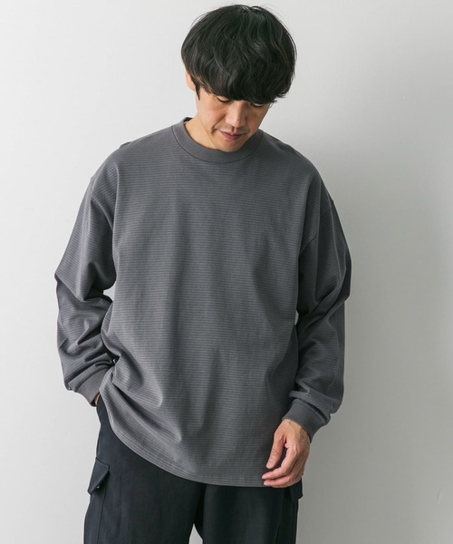 URBAN RESEARCH DOORS（アーバンリサーチドアーズ）の「ミジンボーダーロングスリーブTシャツ（Tシャツ/カットソー・メンズ・ブラック系その他/ホワイト系その他/グレー系その他・MEDIUM/LARGE）」の16枚目の写真