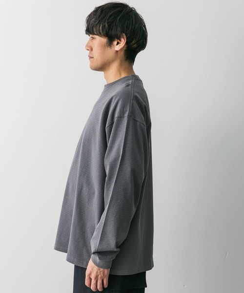 URBAN RESEARCH DOORS（アーバンリサーチドアーズ）の「ミジンボーダーロングスリーブTシャツ（Tシャツ/カットソー・メンズ・ブラック系その他/ホワイト系その他/グレー系その他・MEDIUM/LARGE）」の21枚目の写真