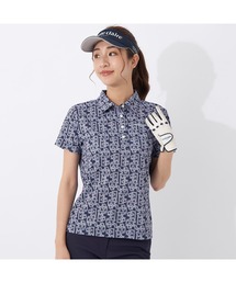 marie claire GOLF/マリクレール ゴルフ ゴルフウェア ブランド ロゴ 総柄 吸汗速乾 UVカット 半袖 ポロシャツ