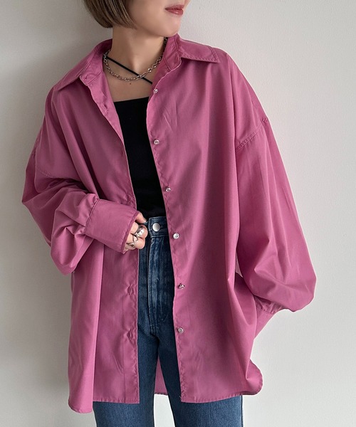 apres jour mignon(アプレジュールミニョン)の「アソートオーバーサイズシャツ【ZOZOTOWN限定アイテム】(シャツ/ブラウス・レディース・ネイビー/ブラック系その他/ブルー/オフホワイト/チャコールグレー/ピンク/オレンジ・X-LARGE/フリー)」の6枚目の写真