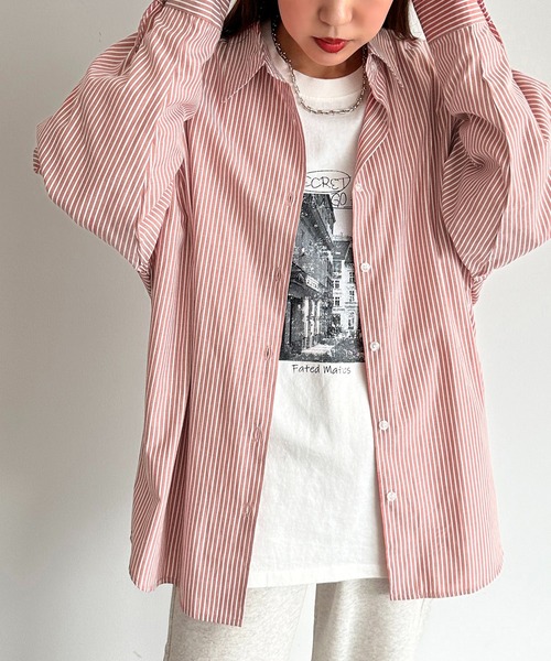 apres jour mignon(アプレジュールミニョン)の「アソートオーバーサイズシャツ【ZOZOTOWN限定アイテム】(シャツ/ブラウス・レディース・ネイビー/ブラック系その他/ブルー/オフホワイト/チャコールグレー/ピンク/オレンジ・X-LARGE/フリー)」の12枚目の写真