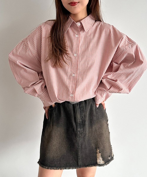 apres jour mignon(アプレジュールミニョン)の「アソートオーバーサイズシャツ【ZOZOTOWN限定アイテム】(シャツ/ブラウス・レディース・ネイビー/ブラック系その他/ブルー/オフホワイト/チャコールグレー/ピンク/オレンジ・X-LARGE/フリー)」の8枚目の写真