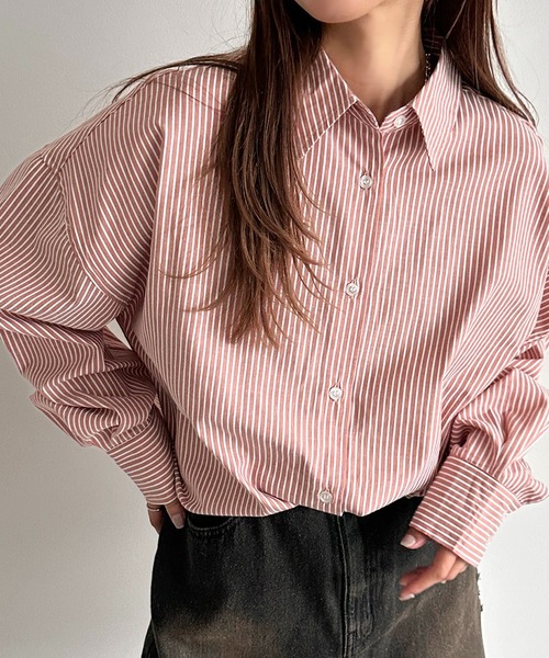 apres jour mignon(アプレジュールミニョン)の「アソートオーバーサイズシャツ【ZOZOTOWN限定アイテム】(シャツ/ブラウス・レディース・ネイビー/ブラック系その他/ブルー/オフホワイト/チャコールグレー/ピンク/オレンジ・X-LARGE/フリー)」の9枚目の写真