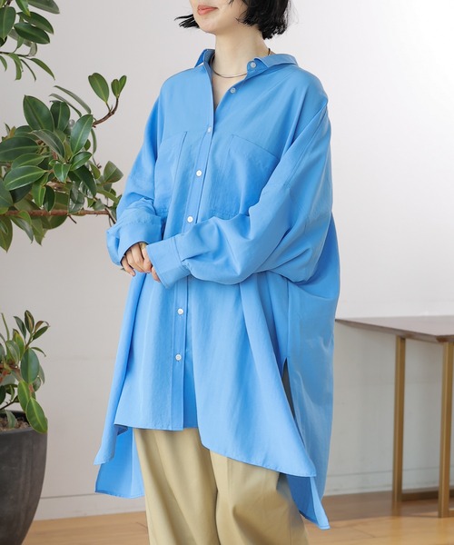 LEPSIM(レプシィム)の「サラキレポンチョシャツ長袖チュニック 987260(チュニック・レディース・グレー/ブルー/イエロー/オフホワイト/グレイッシュベージュ/ブルー系その他/オレンジ・FREE)」の6枚目の写真