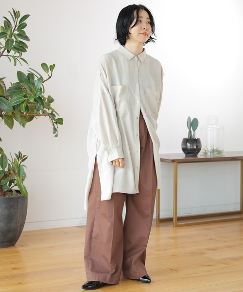 LEPSIM(レプシィム)の「サラキレポンチョシャツ長袖チュニック 987260(チュニック・レディース・グレー/ブルー/イエロー/オフホワイト/グレイッシュベージュ/ブルー系その他/オレンジ・FREE)」の15枚目の写真