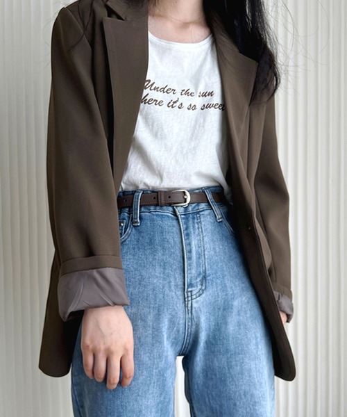 florist(フローリスト)の「【牛革】シルバーバックルシンプルレザー細ベルト(ベルト・レディース・ブラック/ブラウン/モカ・95cm/105cm)」の17枚目の写真