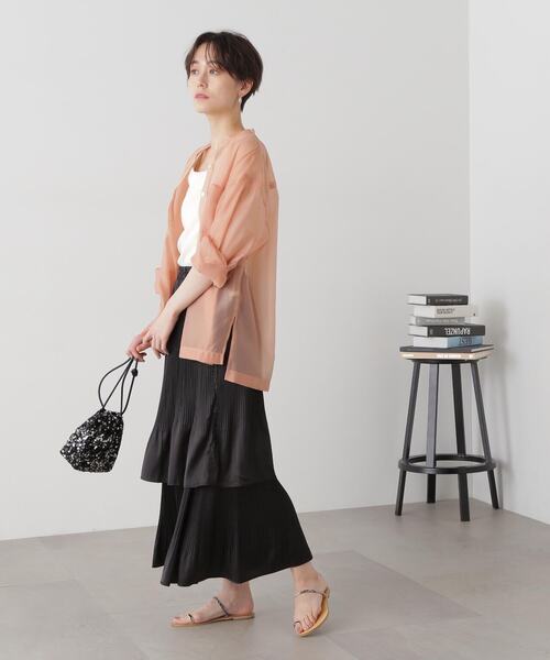 N.（N. Natural Beauty Basic）（エヌエヌナチュラルビューティーベーシック）の「◆プリーツレイヤードスカート（スカート・レディース・クリーム/ブラック・MEDIUM）」の22枚目の写真