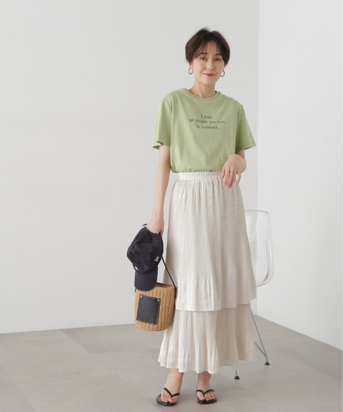 N.（N. Natural Beauty Basic）（エヌエヌナチュラルビューティーベーシック）の「◆プリーツレイヤードスカート（スカート・レディース・クリーム/ブラック・MEDIUM）」の11枚目の写真